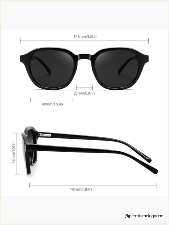 Polarized Square Acetate Sunglasses UV Protection Retro Keyhole Shades Unisex main image 4
